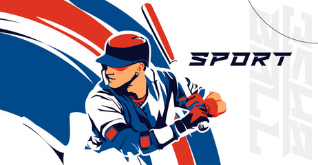 vector with a national sports concept featuring athletes playing base football in colored silhouette style. Can be used as a design template for national sports or base ball matches