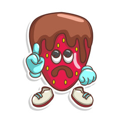 Funny doodle fruit cartoon with cute expression