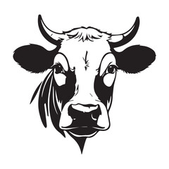 cow Animal logo Isolated Black on White background