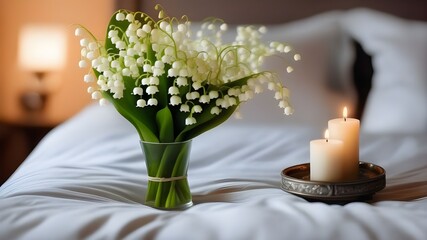 lily of the valley on the bed