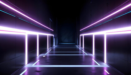 futuristic neon gamer corridor glowing lines background