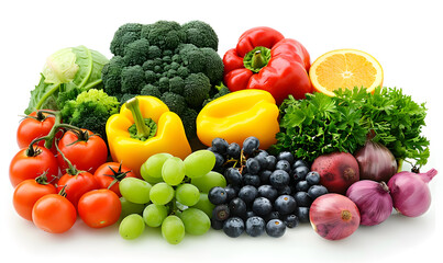 vegetable and fruits photo or illustrator on white background