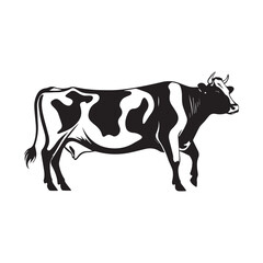 cow Animal logo Isolated Black on White background