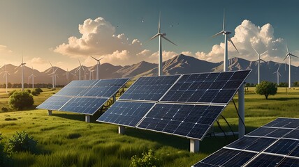 solar panels on a farm