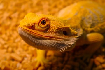 愛くるしいフトアゴヒゲトカゲの頭部