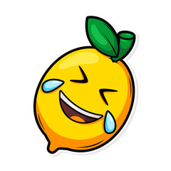 Funny doodle fruit cartoon with cute expression