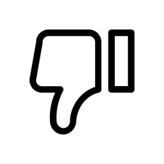 Thumb dwon icon.  Dislike hate or unlike icon vector. Color editable