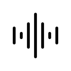Sound wave decibel audio record simple voice message icon. Color editable