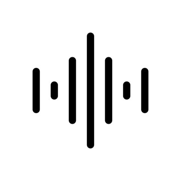 recommend clip art: Sound wave decibel audio record simple voice message icon. Color editable