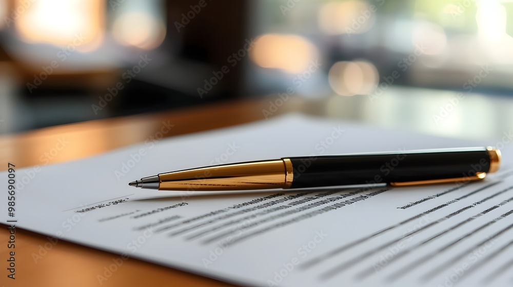 Poster business proposal document on table with pen highlighting strategic planning and execution concepts