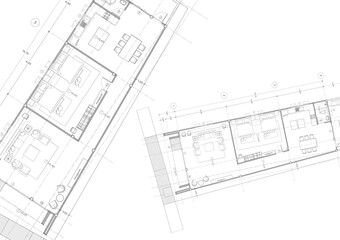 Fototapeta premium Write a blueprint architecture for building.