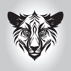 Lion  Animal logo Isolated Black on White background