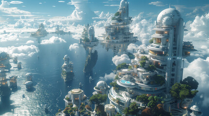 Seascape seen from a building built on the sea