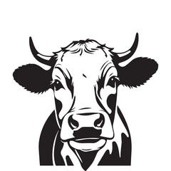 cow Animal logo Isolated Black on White background