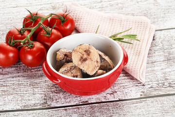 Pieces of canned tuna fish