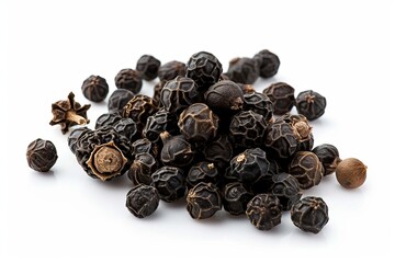 Obraz premium A fresh Black pepper and Black pepper Power isolated on white