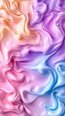 Fototapeta premium An abstract swirl of colorful silk fabric, blending soft pinks, purples, and blues, creating a dreamy, ethereal background.