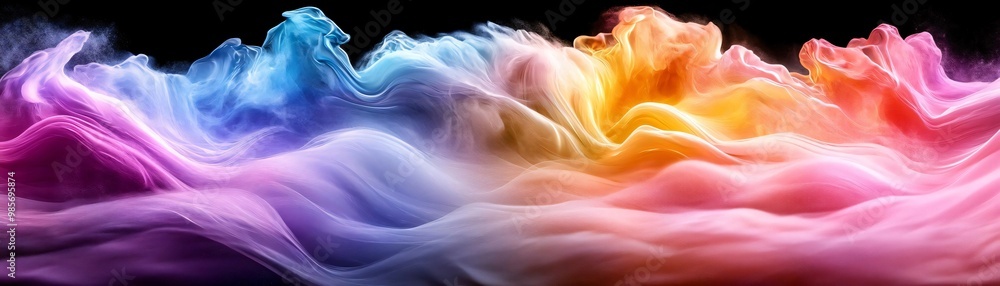 Poster vibrant abstract swirl of colors blending seamlessly, creating a captivating visual experience with 