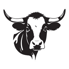 cow Animal logo Isolated Black on White background
