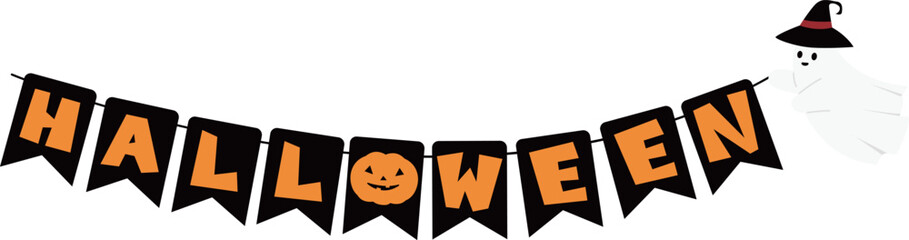 Halloween Garland, a ghost preparing for a Halloween party