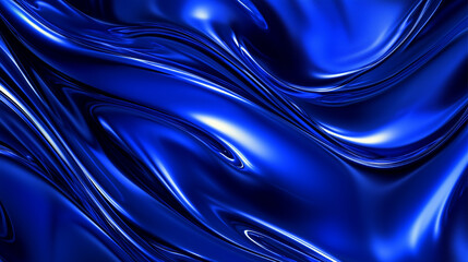 Obraz premium The image is a blue and gold swirl that appears to be a painting. The colors are vibrant and the lines are wavy, giving the impression of movement and energy. Scene is dynamic and lively