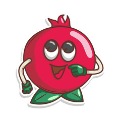 Funny doodle fruit cartoon with cute expression