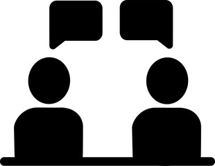 Discussion, dispute vector icon. Replaceable vector design.