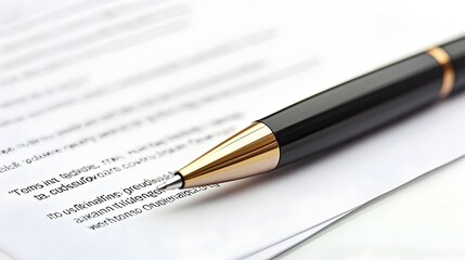 Neatly Placed Business Proposal Document on White with Pen,Strategic Execution Concept