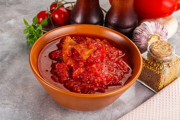 Hungarian lecho with bell pepper