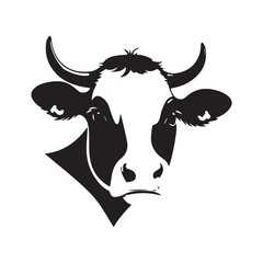 cow Animal logo Isolated Black on White background