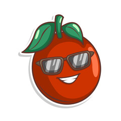 Funny doodle fruit cartoon with cute expression