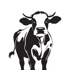 cow Animal logo Isolated Black on White background