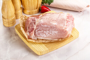 Raw uncooked pork meat loin