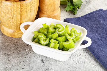 Vegan cuisine - Sliced celery stem