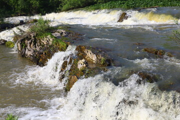 Suenga, Novosibirsk Oblast, A small local waterfall in the Maslyaninsky district among the rocky...