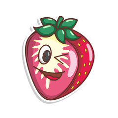 Funny doodle fruit cartoon with cute expression