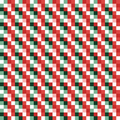 Fototapeta premium Red and Green Plaid Pattern A classic red, green, and white plaid pattern with a diagonal orientation, perfect for holiday-themed designs, gift wrap, and festive textiles.
