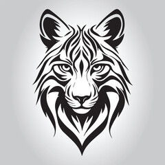 Lion  Animal logo Isolated Black on White background
