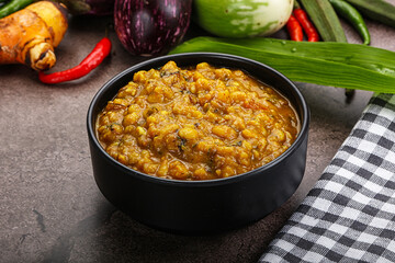 Indian cuisine Dal Tadka soup