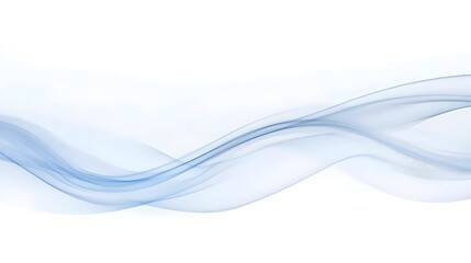 Naklejka premium Abstract blue waves flow on a white background, creating a sense of movement and fluidity.