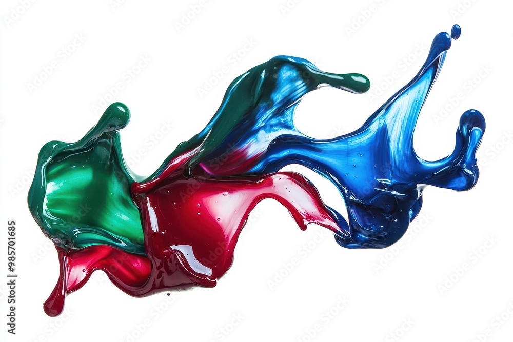 Poster colorful splashes of paint create an abstract design, showcasing fluid motion and vibrancy.