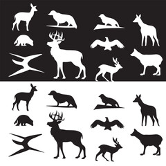 Lion  Animal logo Isolated Black on White background