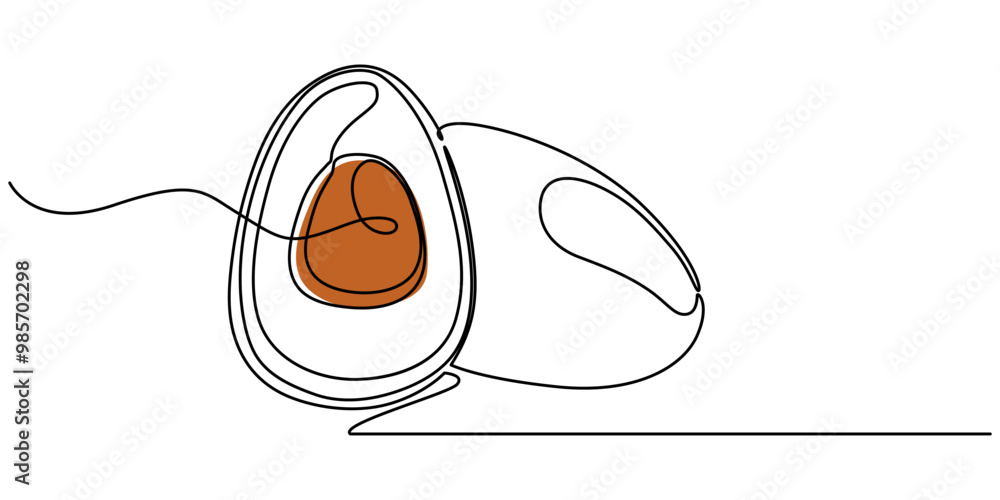Poster avocado single line icon, avocado one line icon. one line drawing background. continuous line drawin