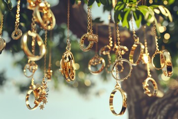 Gold Jewelry Tree.