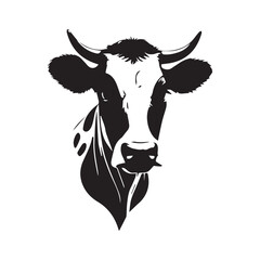 cow Animal logo Isolated Black on White background