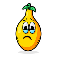 Funny doodle fruit cartoon with cute expression