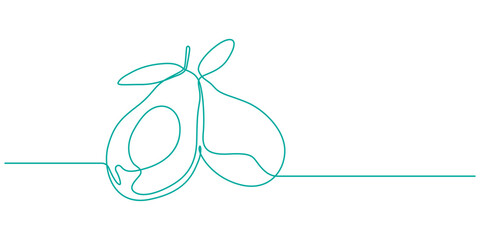 Avocado Single Line Icon, Avocado one line icon. One line drawing background. Continuous line drawing of avocado. Vector illustration. Avocado linear icon, Avocado line continuous drawing vector.