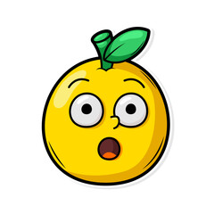 Funny doodle fruit cartoon with cute expression