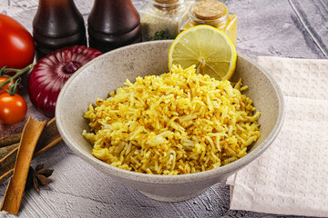 Indian cuisine lemon basmati rice