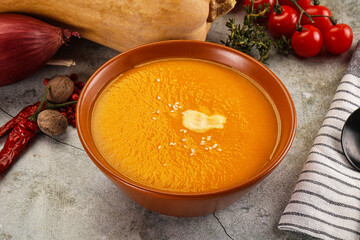 Vegetarian Pumpkin soup with spices